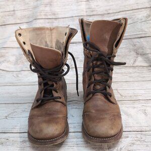 Bed Stu Handmade Leather Combat Boots Brown Goodyear Welt – Men’s 8